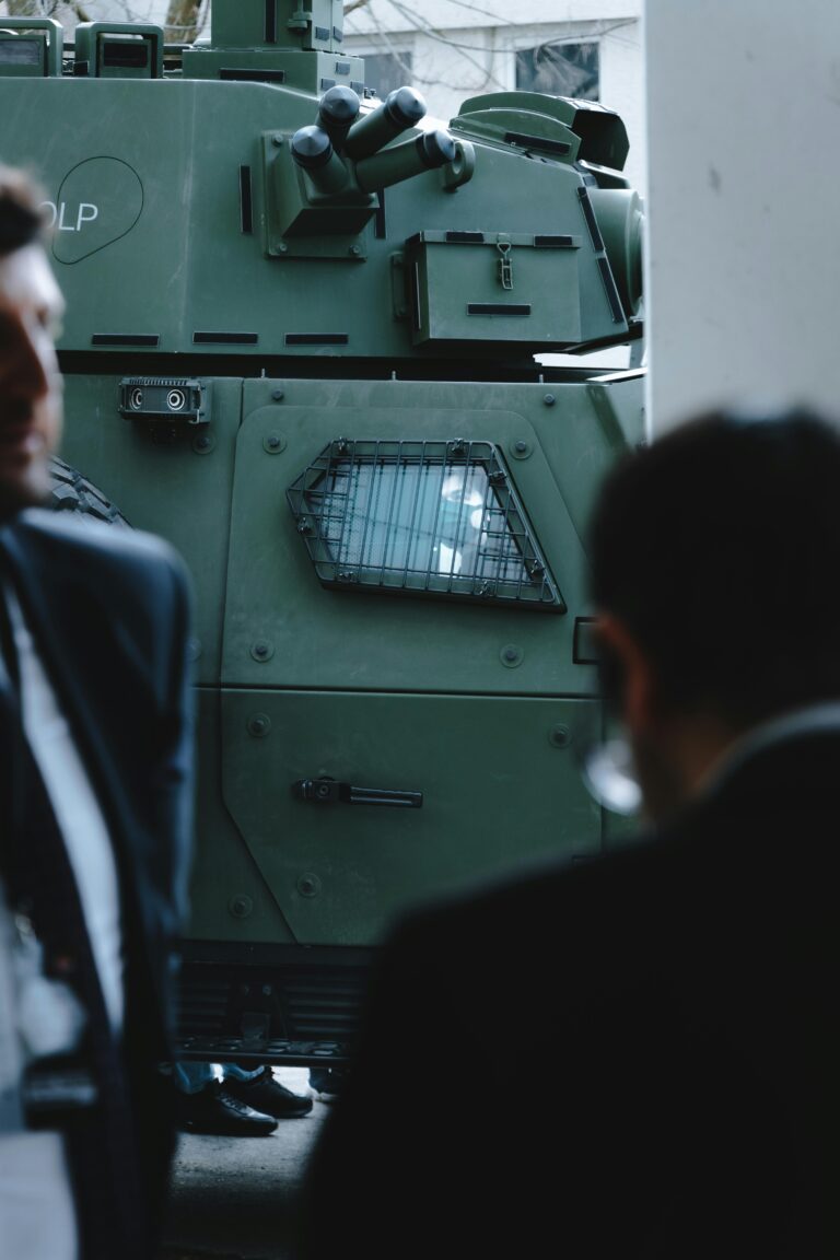 Military vehicle with Bohemia Defense consultants providing defense advisory services in negotiation and mediation.